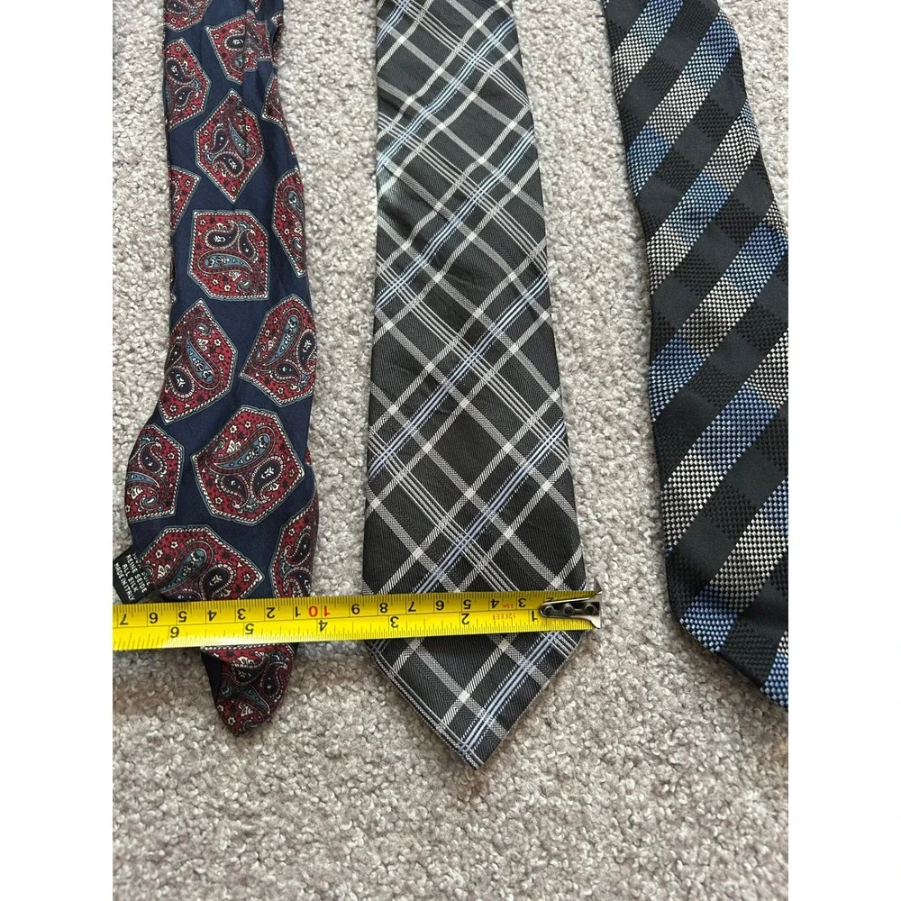 Corporate Silk Necktie 4 Lot Mens OS Multicolored Excellent Paisley Plaid Stripe